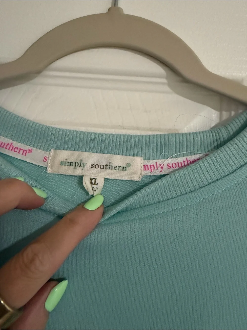 Simply Southern Light Blue LAKE Embroidered Crewneck Sweatshirt - Picture 4 of 4